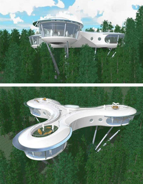 Futuristic Sustainable and Ecological Tree House Design