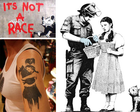 Banksy Prints Stencils Tattoos