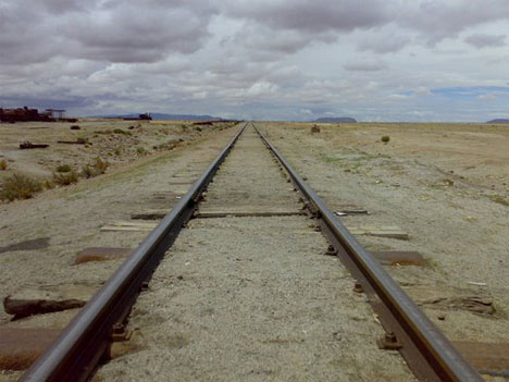abandoned train tracks bolivia