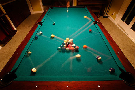 motion blur photograph pool table
