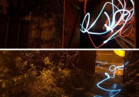 
Light graffiti is uniquely ephemeral and inextricably intertwined with the art of photography, sometimes even invisible to the naked eye and apparent only when captured on film. It is impermanent and its manifestations range from comical to sublime. The work of these twenty light graffiti artists spans the spectrum from humorously playful to deeply moving [...]