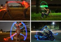 
Light graffiti is uniquely ephemeral and inextricably intertwined with the art of photography, sometimes even invisible to the naked eye and apparent only when captured on film. It is impermanent and its manifestations range from comical to sublime. The work of these twenty light graffiti artists spans the spectrum from humorously playful to deeply moving [...]