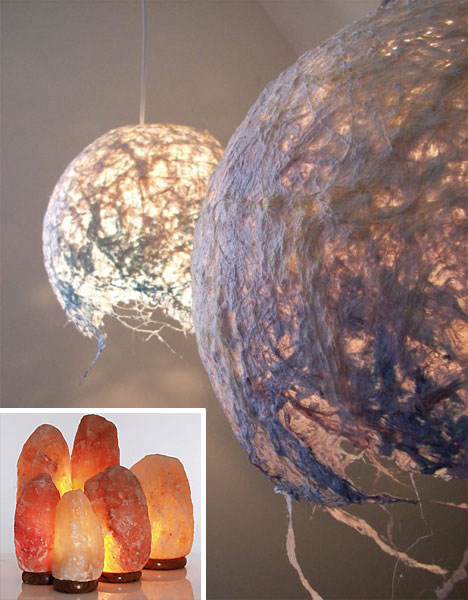 Cocoon lampshade and Salt lamp