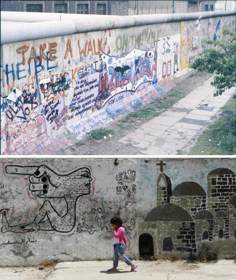 berlin wall and west bank wall