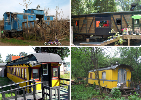 recycled train car homes