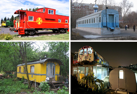 recycled train cars