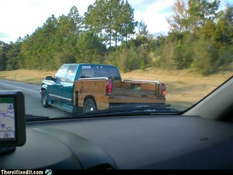 wooden back of truck