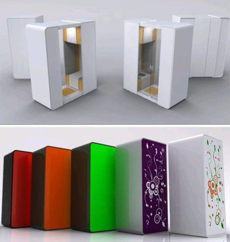 Modular portable bathroom small space interior design