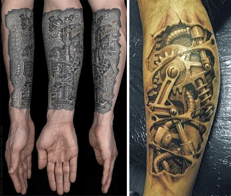 bio mech tattoo. is the mechanical arm,