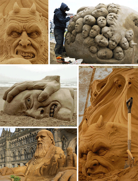 Sand Sculpture Faces 7 Karya Dari Pasir Yang Menakjubkan