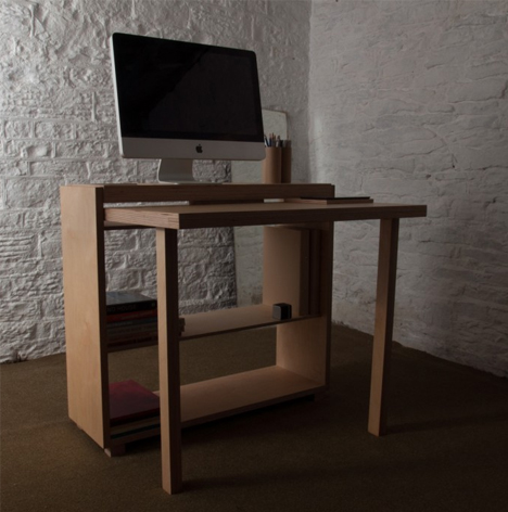 small desk open design