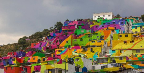 painted town hillside