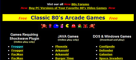 Classic 80s Arcade Games