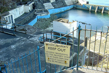 abandoned traie meanagh swimming pool