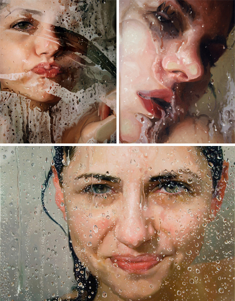 alyssa monks photorealistic shower paintings