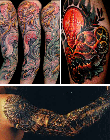 Forearm Tattoo Bone Tattoo Steampunk Arm Tattoo Half Tattoo Sleeve Men  Temporary Tattoo Halloween Tattoo Faux Tatouage Temporaire ZANCTUARY - Etsy