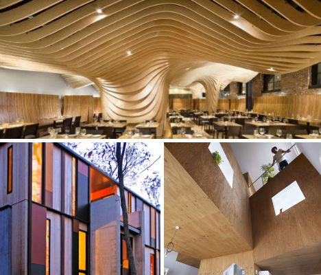 Fine Faux Finishes: Awesome Plywood & MDF Architecture - WebUrbanist