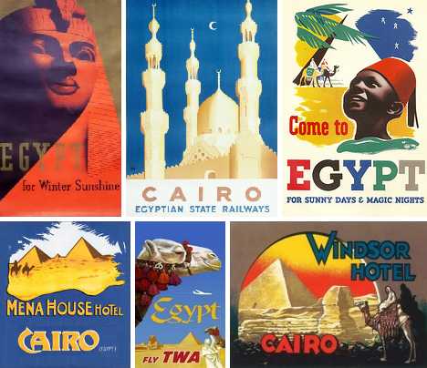 Reproduction Vintage Art Deco Travel Poster 1935 Egypt for Cairo by Rail