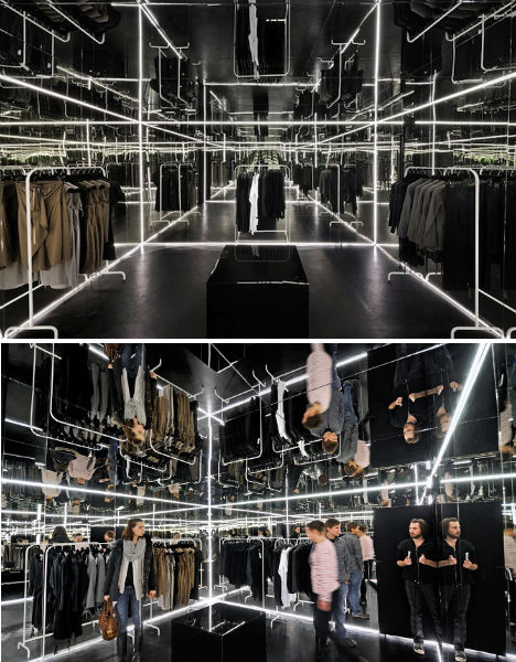 Disorienting Pop-Up Shop Multiplies with Mirrors & Lights - WebUrbanist