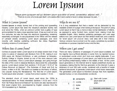 Text, Translated: 11 Nifty Lorem Ipsum Generators | Urbanist