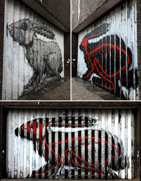 Lenticular Street Art: Trick Graffiti Works only at Angles | Urbanist