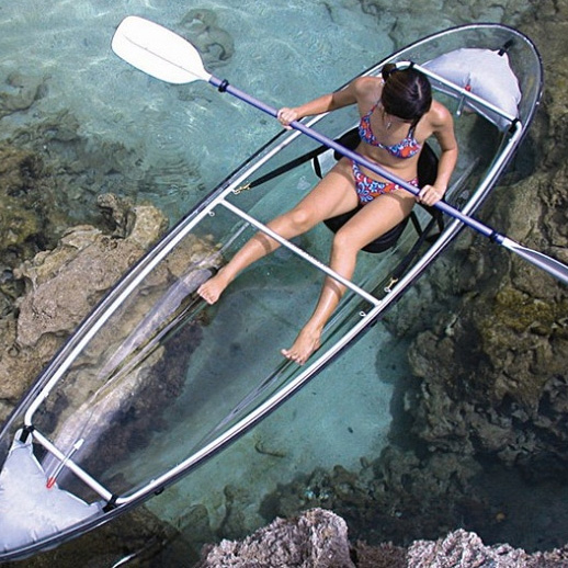 clear sailing: cleverly transparent canoes & kayaks urbanist