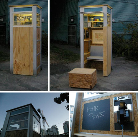 phone booth homeless shelter