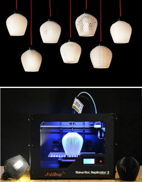 3D Printed Dentelle Lampshades