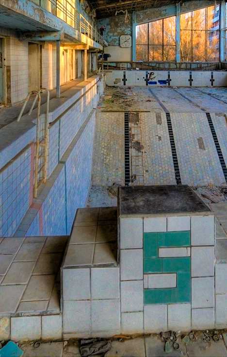 abandoned swimming pool Pripyat Chernobyl