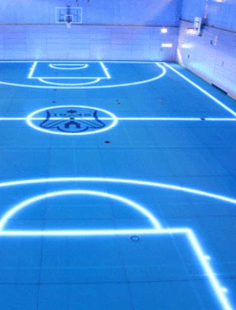 Tron glass floor basketball court
