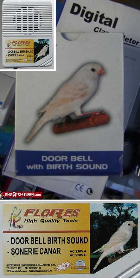 Door Bell With Birth Sound China Engrish