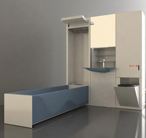 Compact Bathrooms Fold Out Fixtures 2