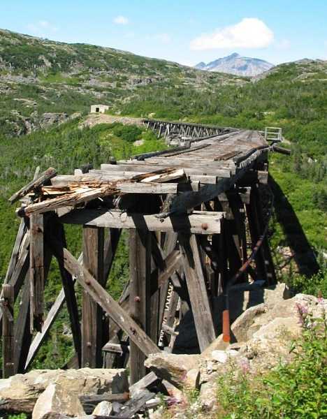 White Pass & Yukon Route Railroad abandoned bridge trestle 