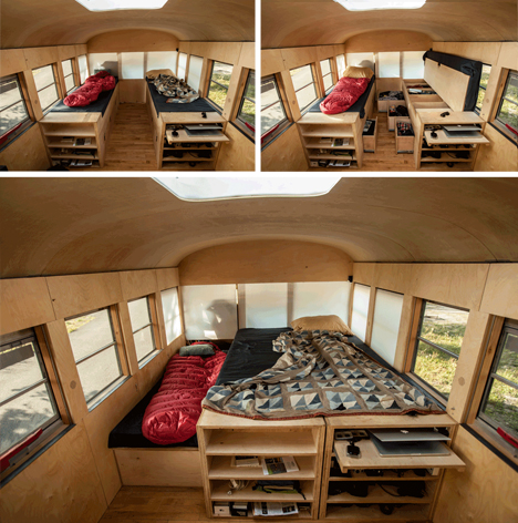 bus multifunctional sleeping space