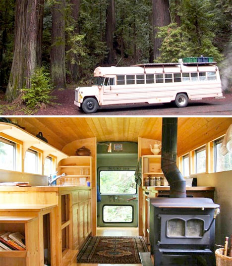 Converted Buses Wood Stove 1