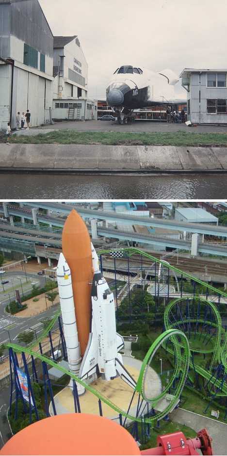 Australia mock-up space shuttle Japan roller coaster Space World