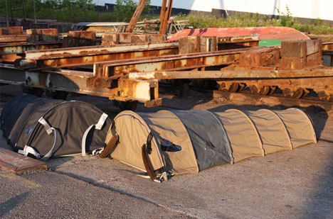 homeless shelter tent deployed