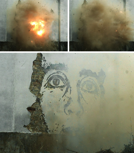 mural experimental stencil explosion