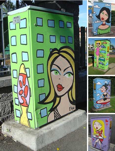 Brisbane Elsje Downes traffic light signal box art