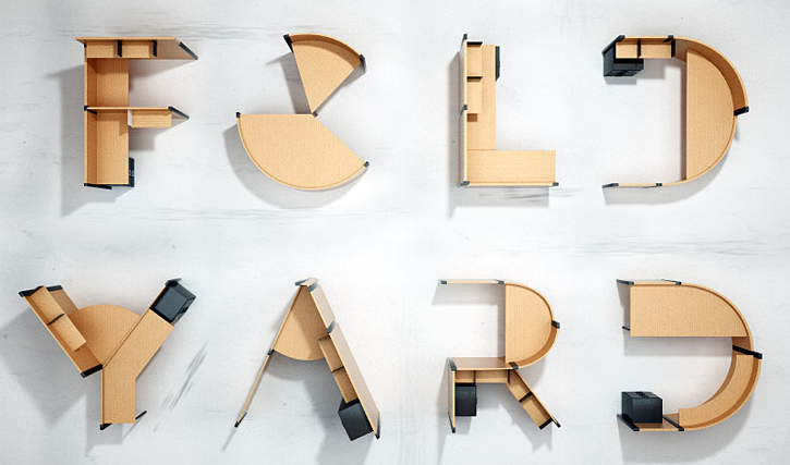 Cubicle Typography: Unique Desks as Office Furniture Font | Urbanist