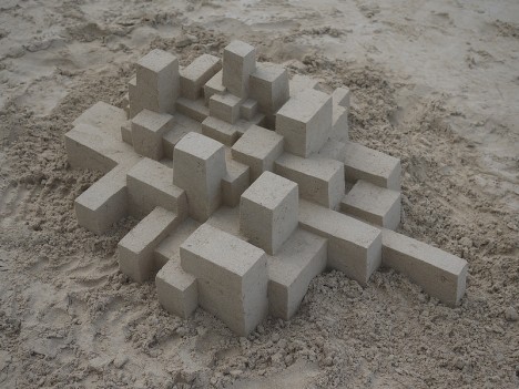 geometric beach abstract art