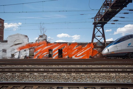 mural art with train