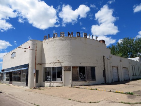 abandoned Oldsmobile dealership Beulah North Dakota
