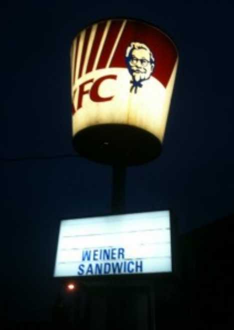 abandoned KFC weiner sandwich