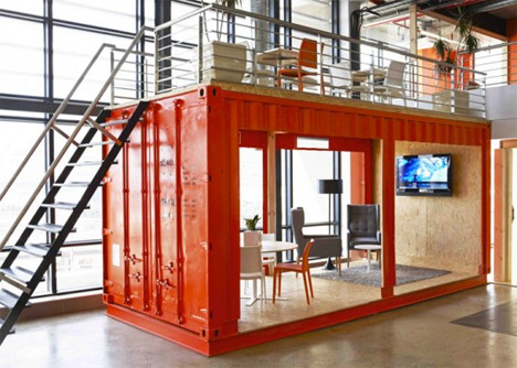 Converted Office Shipping Container Waiting Room 1