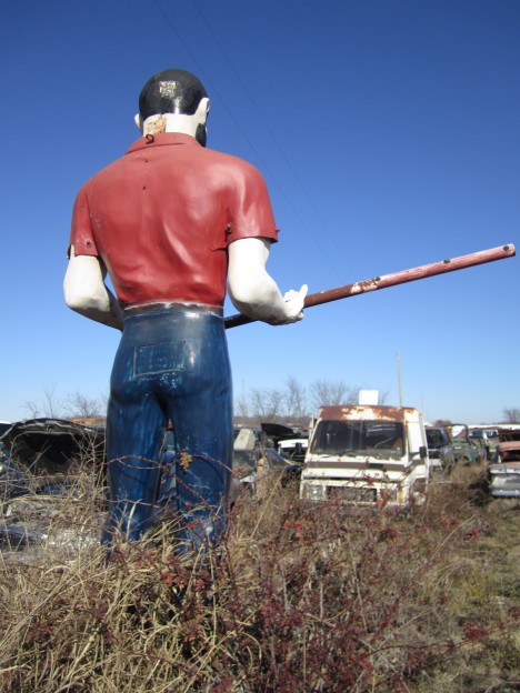 Muffler Man Oklahoma car junkyard