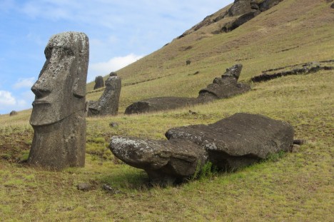 toppled Moai Easter Island