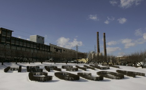 Abandoned Hershey Chocolate Factory smokestacks cocoa bushes