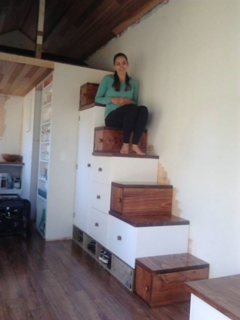 Compact Stairs Tiny House Storage Boxes