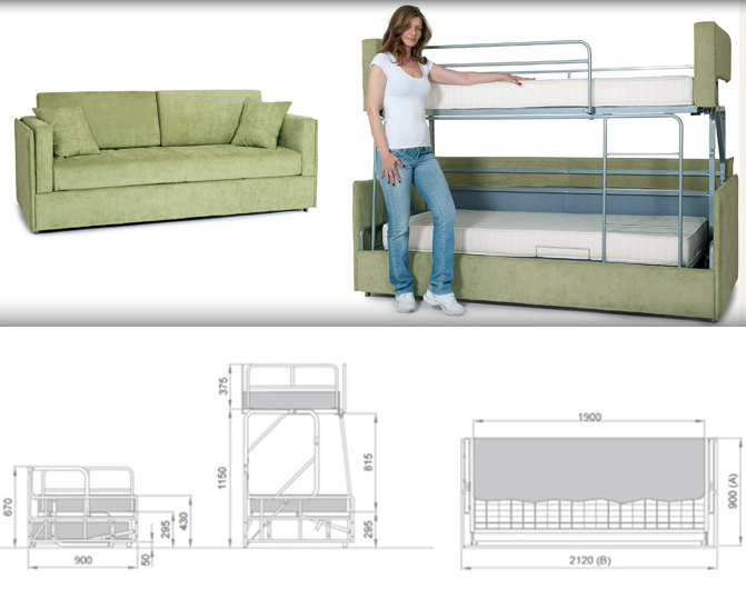 SpaceSaving Sleepers Sofas Convert to Bunk Beds in Seconds Urbanist